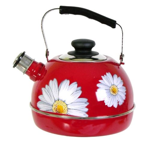 Kettle 3.5 l with St. movable handle burgundy "Chamomile" (decor-stainless steel) (4) ??04/35/01/14